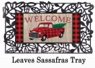 Holiday Plaid Truck Sassafras Mat - 10 x 22 Insert Doormat