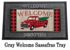 Holiday Plaid Truck Sassafras Mat - 10 x 22 Insert Doormat