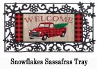 Holiday Plaid Truck Sassafras Mat - 10 x 22 Insert Doormat