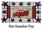 Holiday Plaid Truck Sassafras Mat - 10 x 22 Insert Doormat