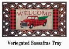 Holiday Plaid Truck Sassafras Mat - 10 x 22 Insert Doormat