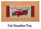 Holiday Plaid Truck Sassafras Mat - 10 x 22 Insert Doormat