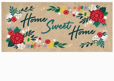 Home Sweet Home Burlap Sassafras Mat - 10 x 22 Insert Doormat