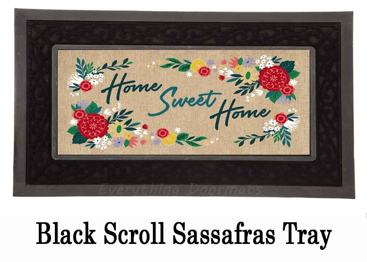 Home Sweet Home Burlap Sassafras Mat 10 x 22 Insert Doormat