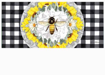 Honey Bee and Flowers Sassafras Mat - 10x22 Insert Doormat