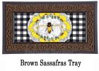 Honey Bee and Flowers Sassafras Mat - 10x22 Insert Doormat