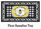 Honey Bee and Flowers Sassafras Mat - 10x22 Insert Doormat