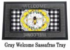 Honey Bee and Flowers Sassafras Mat - 10x22 Insert Doormat