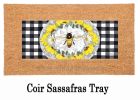 Honey Bee and Flowers Sassafras Mat - 10x22 Insert Doormat