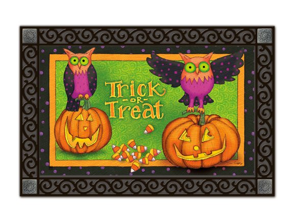 Indoor & Outdoor MatMates Doormat - Trick or Treat Owls