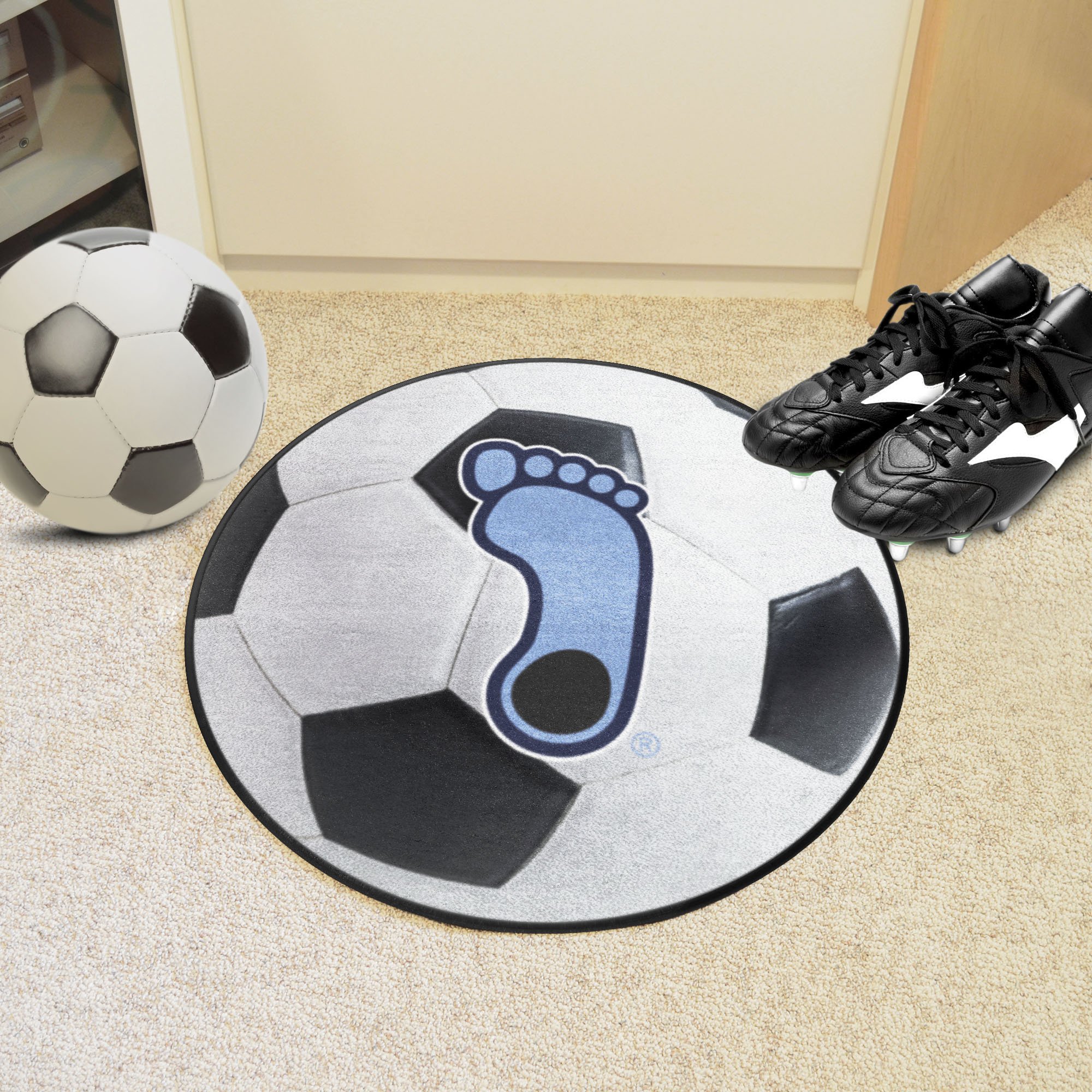 North Carolina Tar Heels Soccer Ball Shaped Area Rug