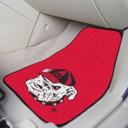 University of Georgia Vinyl Backed 2pc Printed Carpet Car Mat Set