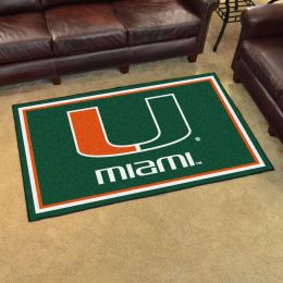 University of Miami Logo 4' x 6'  Area Rug