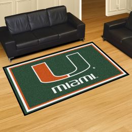 University of Miami Logo 5' x 8'  Area Rug