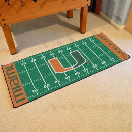 University of Miami Logo Sports  Runner Rugs