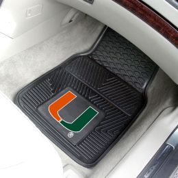 University of Miami Licensed 2pc Heavy Duty Vinyl Car Mat Set