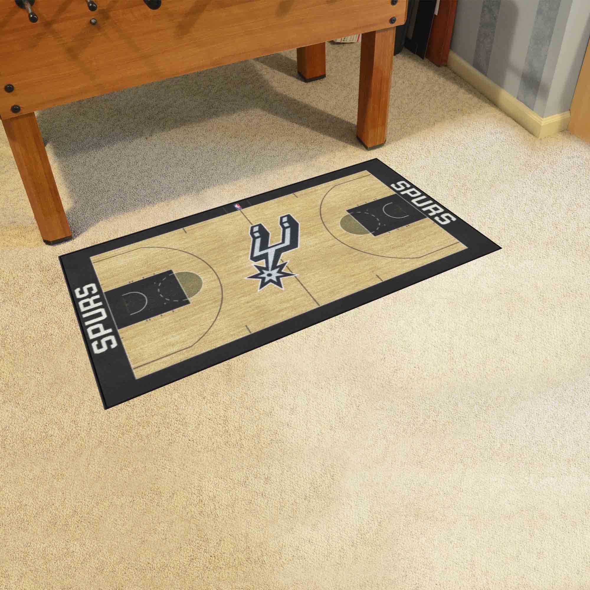 San Antonio Spurs Basketball Large Court Runner Mat - 30 x 72