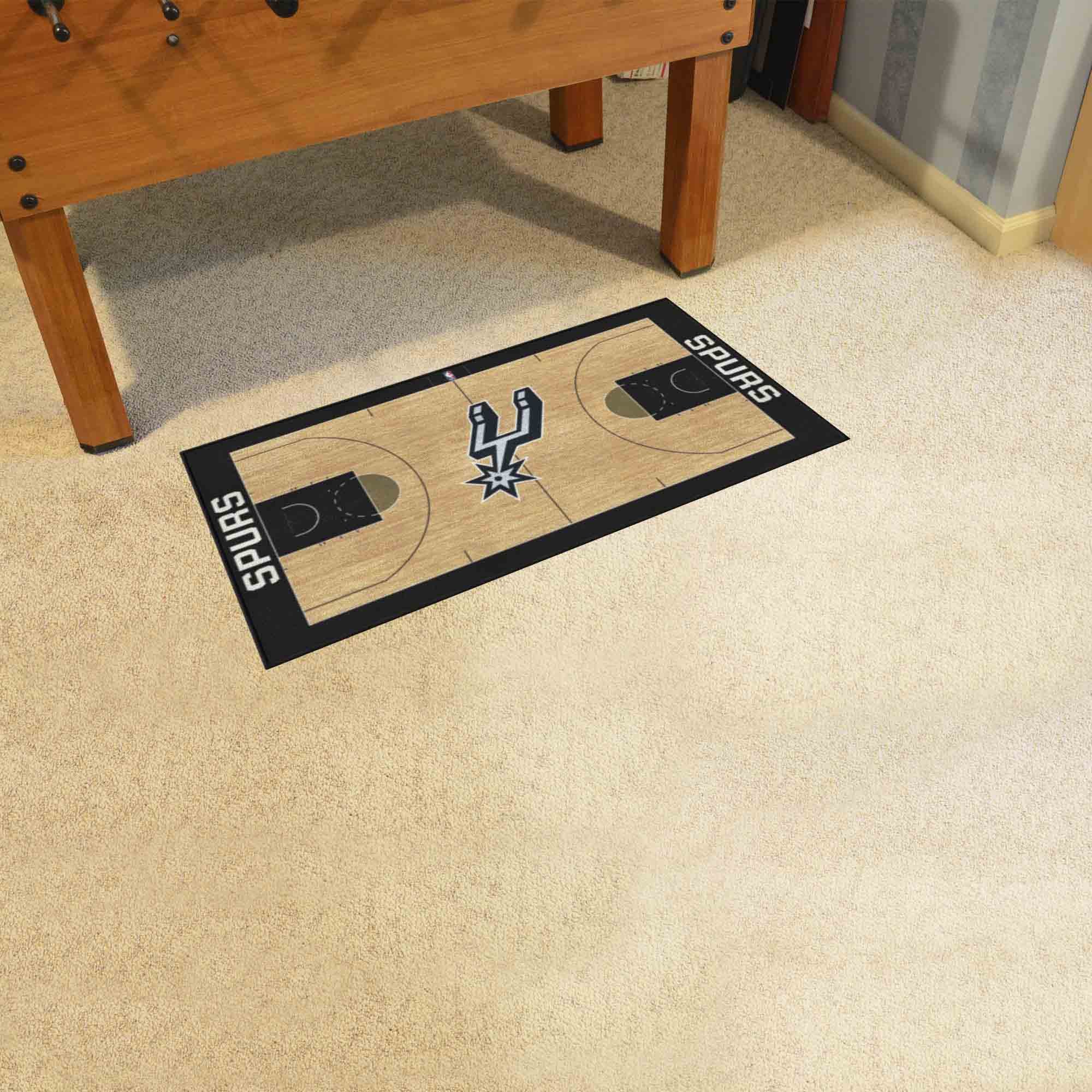 San Antonio Spurs Basketball Court Runner Mat - 24 x 44