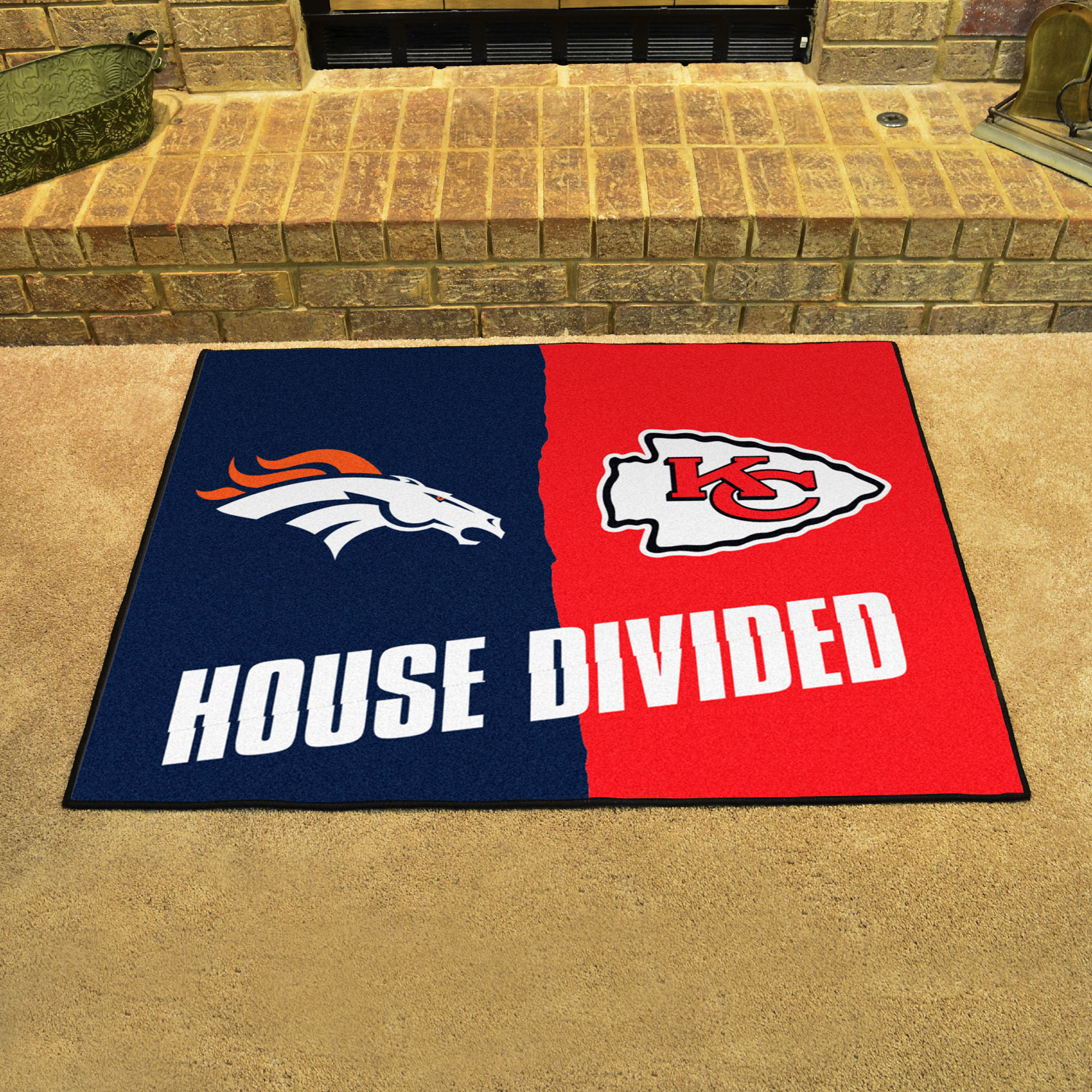 Broncos - Chiefs House Divided Mat - 34 x 45