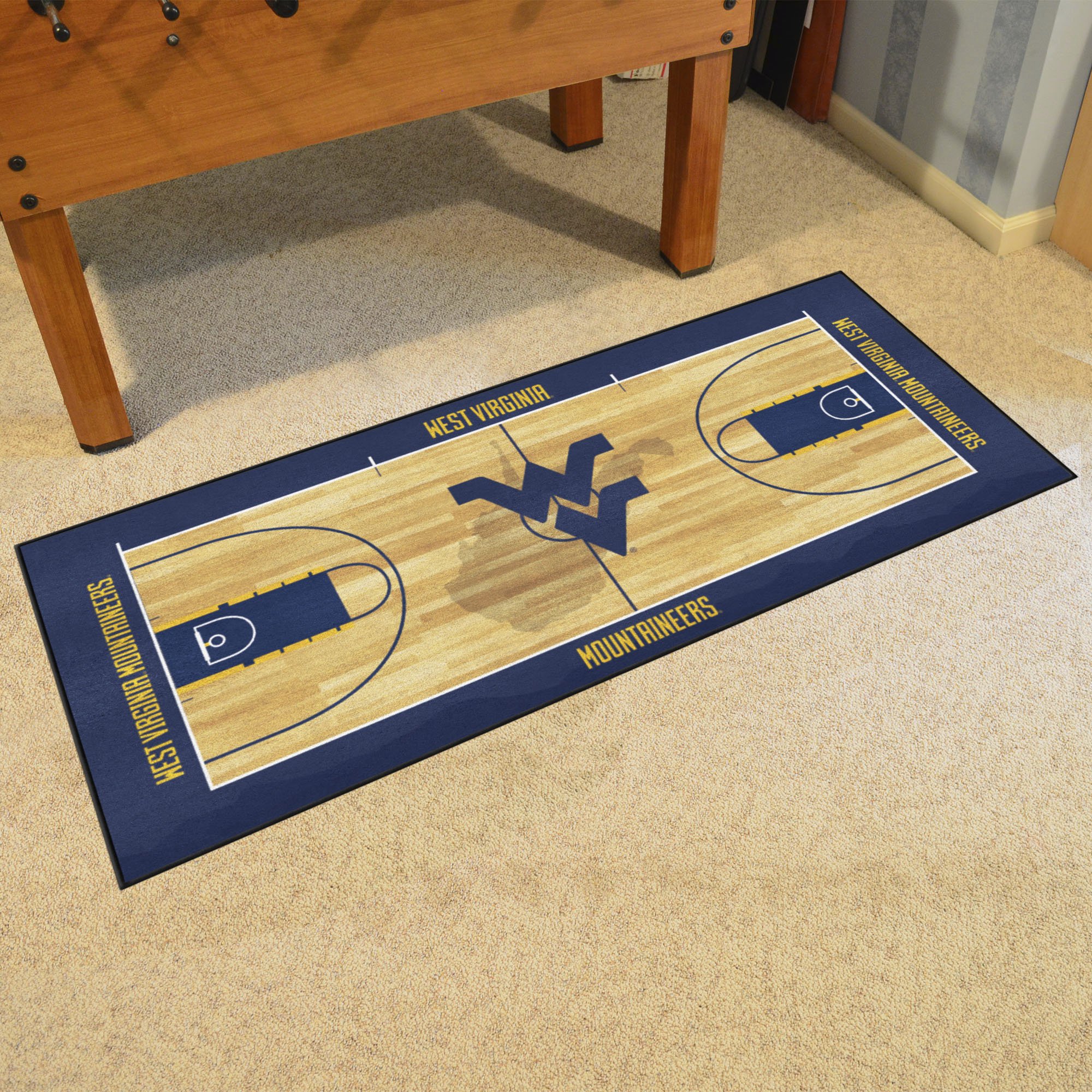 West Virginia University Nylon Sports Basketball Runner Mat