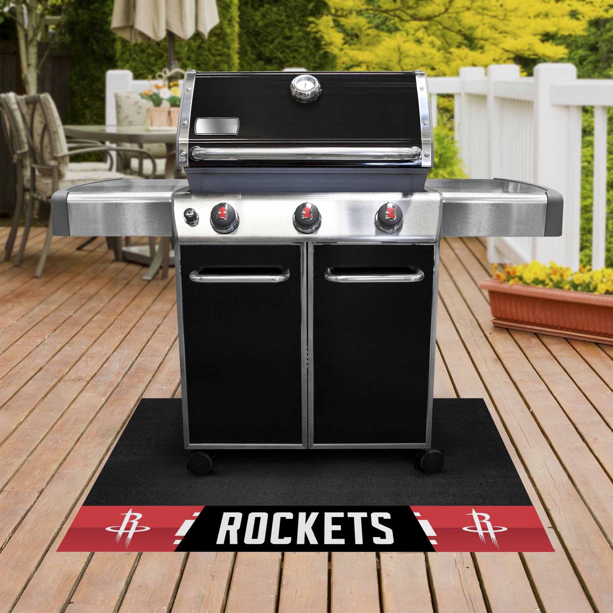 Houston Rockets Grill Mat Logo & Wordmark - Vinyl 26 x 42