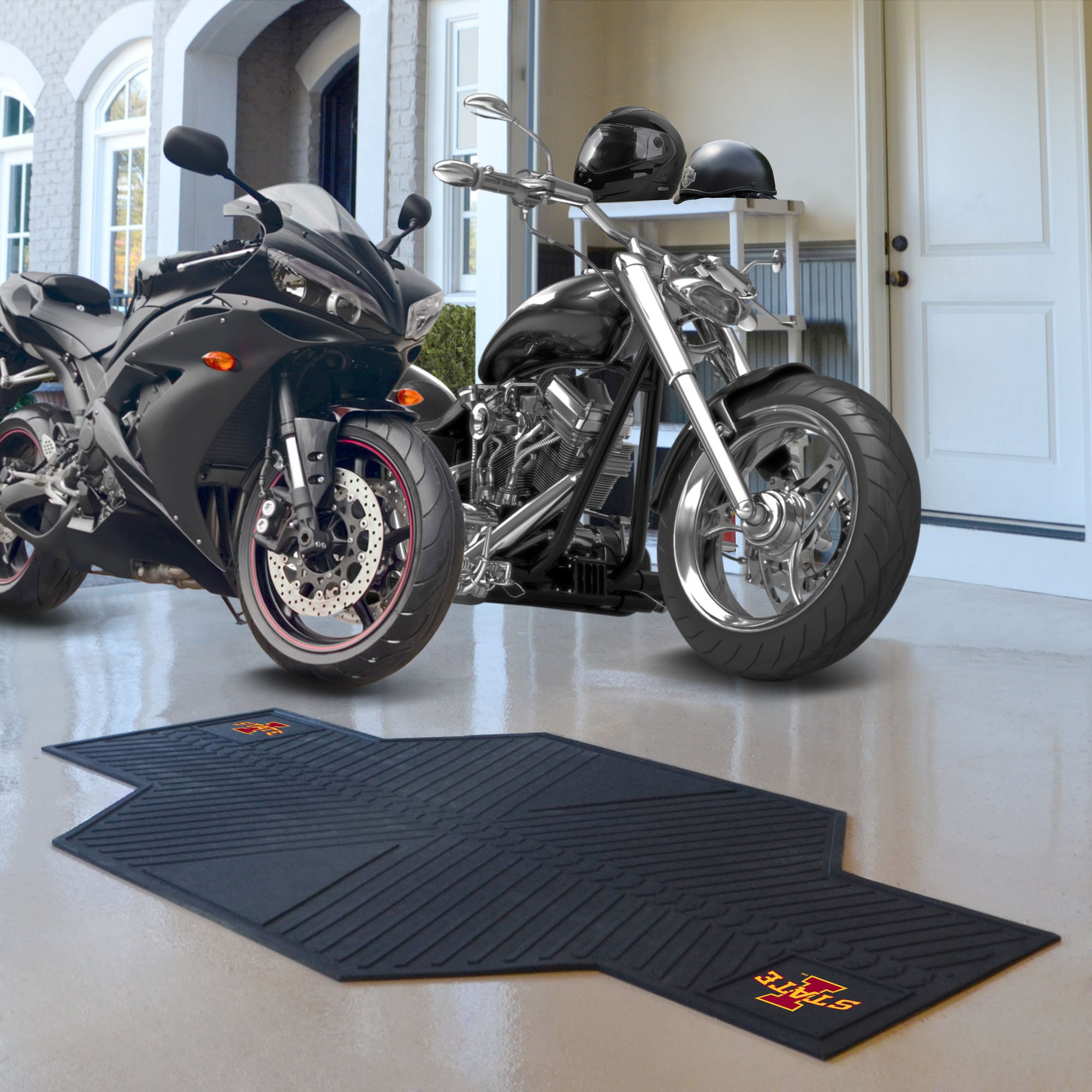 Vinyl Motorcycle Garage Mat - Iowa State University