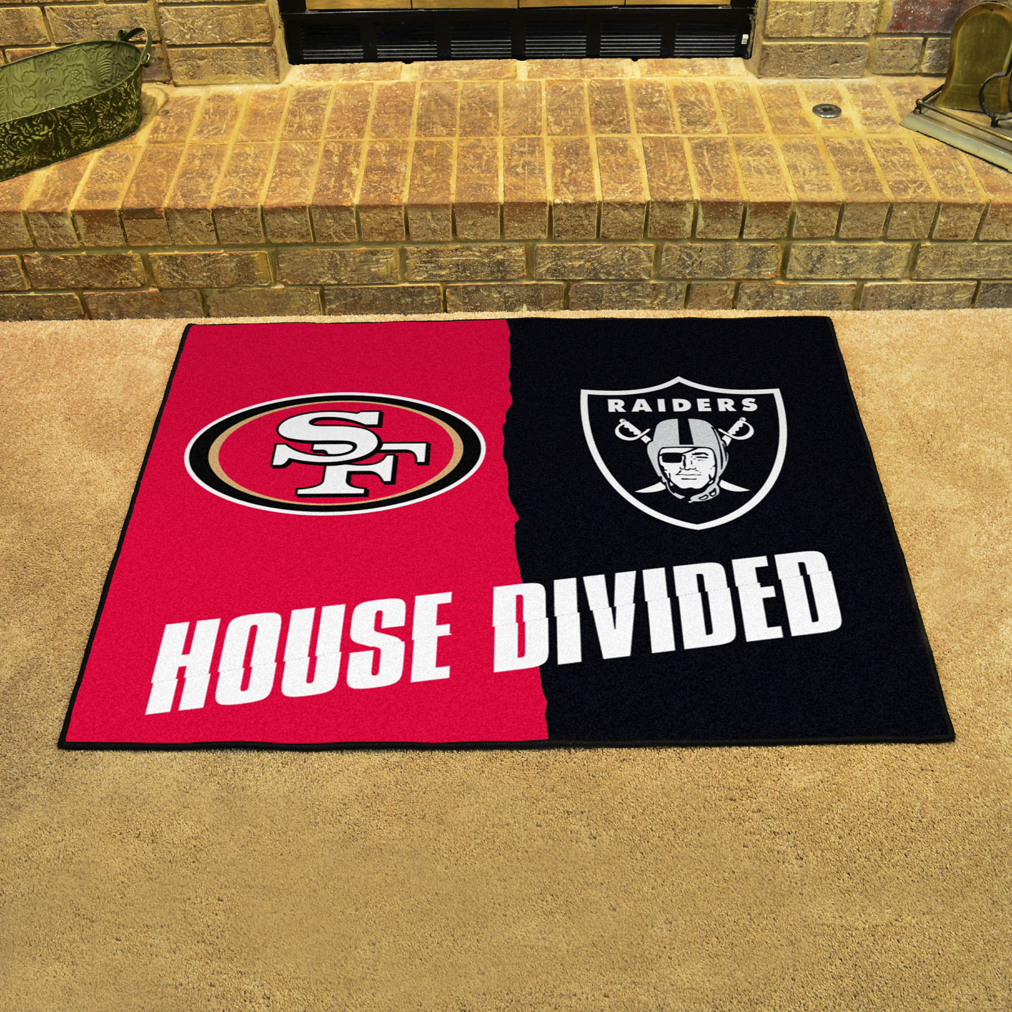 49ers - Raiders House Divided Mat - 34 x 45