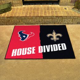 Texans - Saints House Divided Mat - 34 x 45