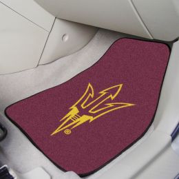 Arizona State Pitchfork Logo 2pc Carpet Car Mat Set