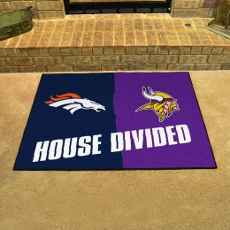 Broncos - Vikings House Divided Mat - 34 x 45