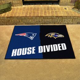 Patriots - Ravens House Divided Mat - 34 x 45