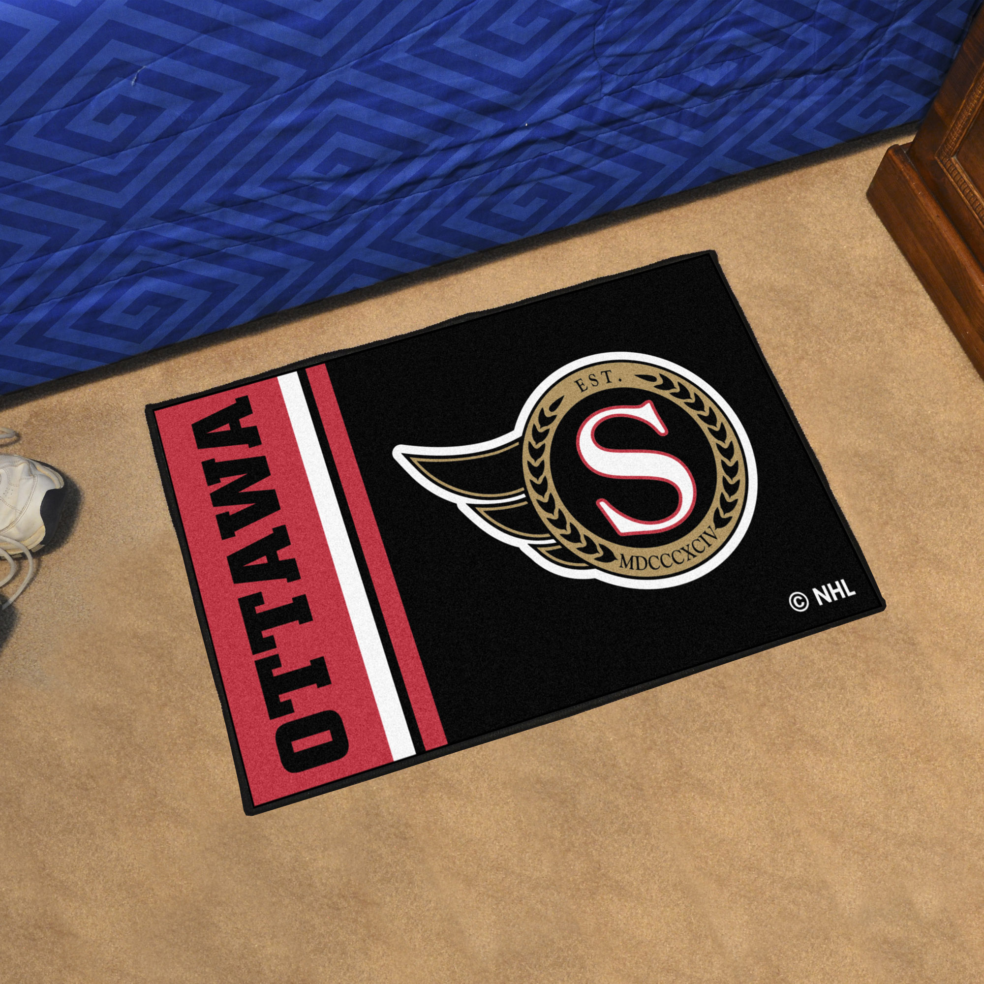 Senators Logo Inspired Starter Doormat - 19” x 30”