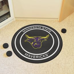 Minnesota State - Mankato Mavericks Logo Hockey Puck Shaped Area Rug