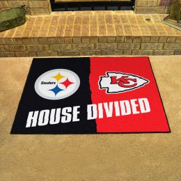 Steelers - Chiefs House Divided Mat - 34 x 45