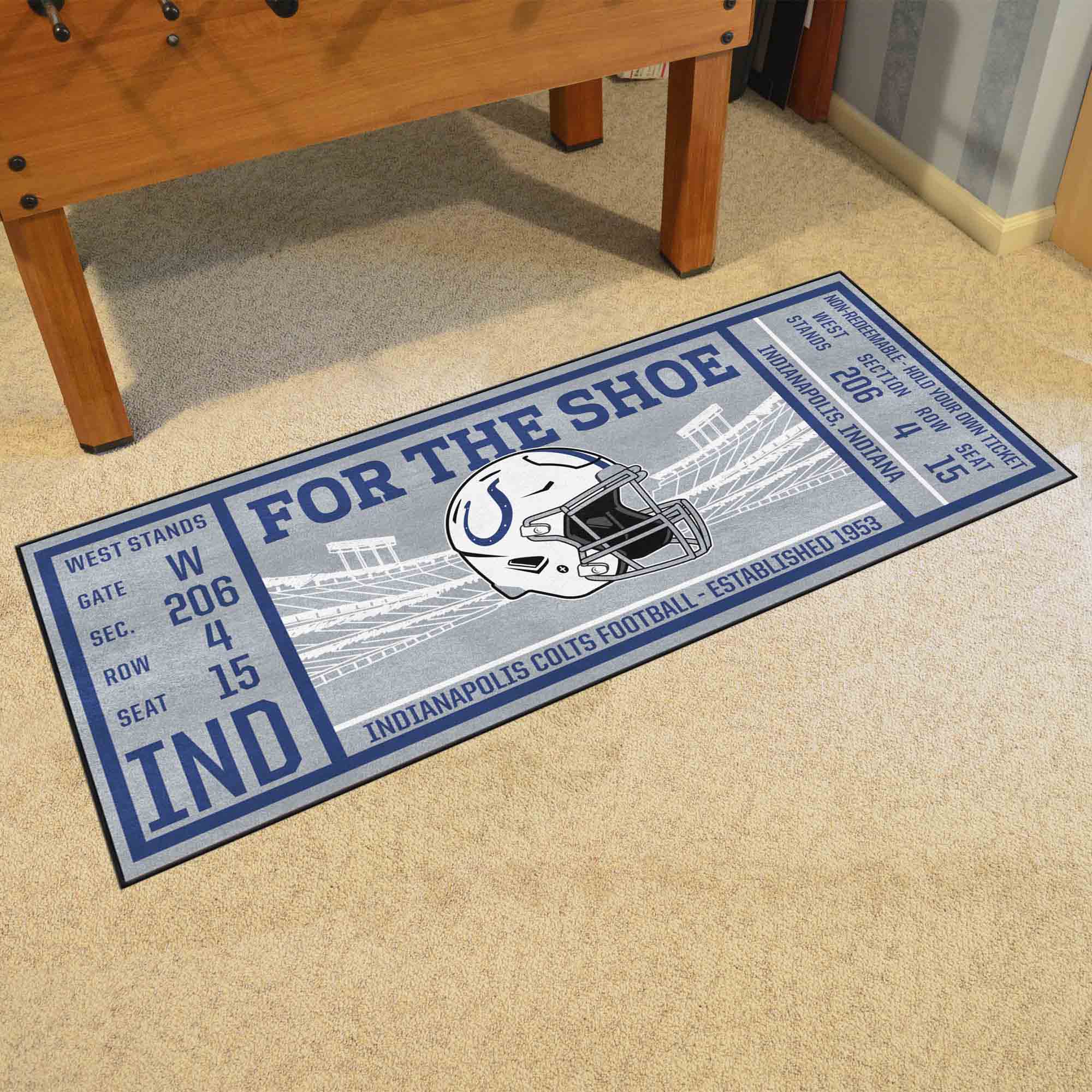 Indianapolis Colts Ticket Runner Mat - 29.5 x 72