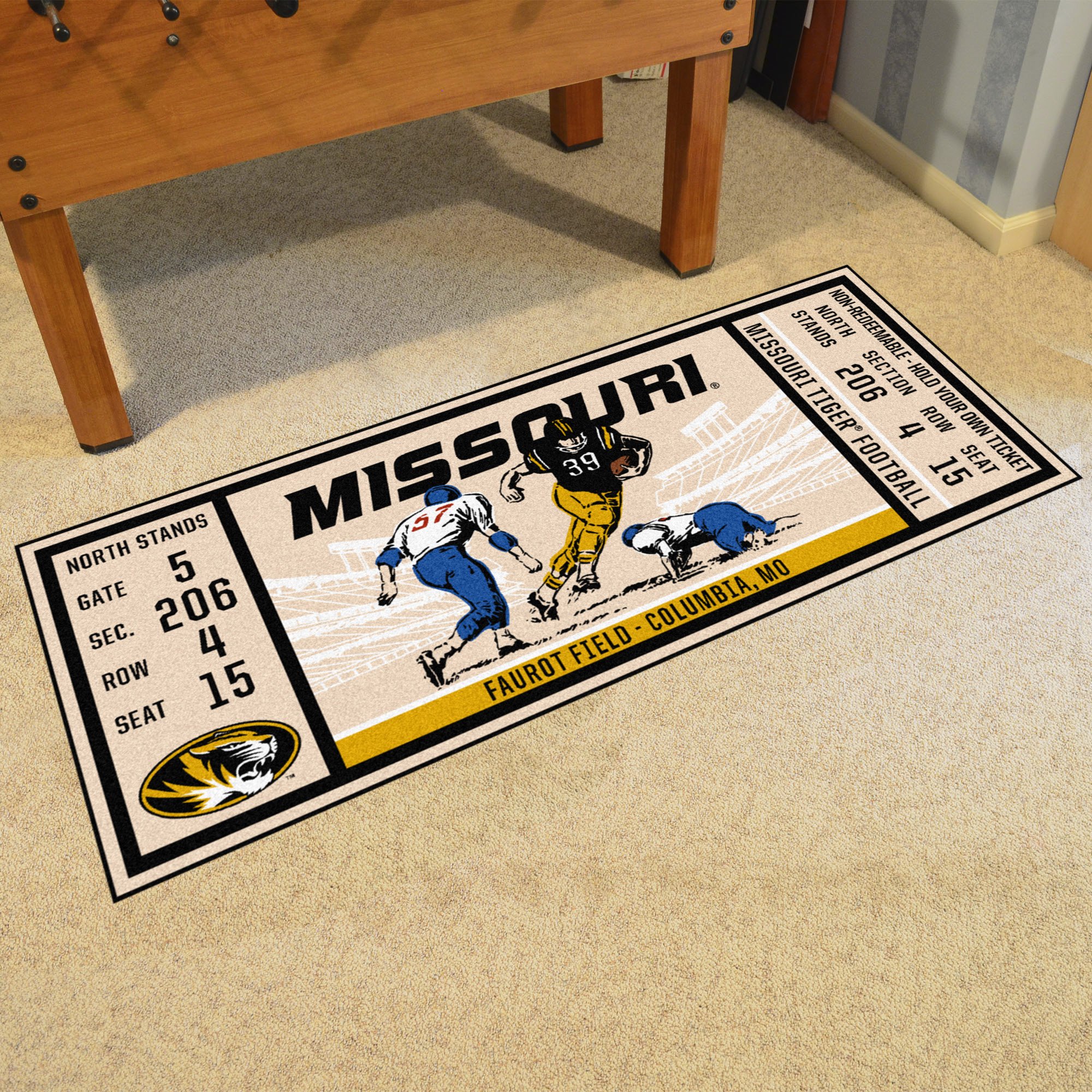 MU Mizzou Ticket Runner Mat - 29.5 x 72