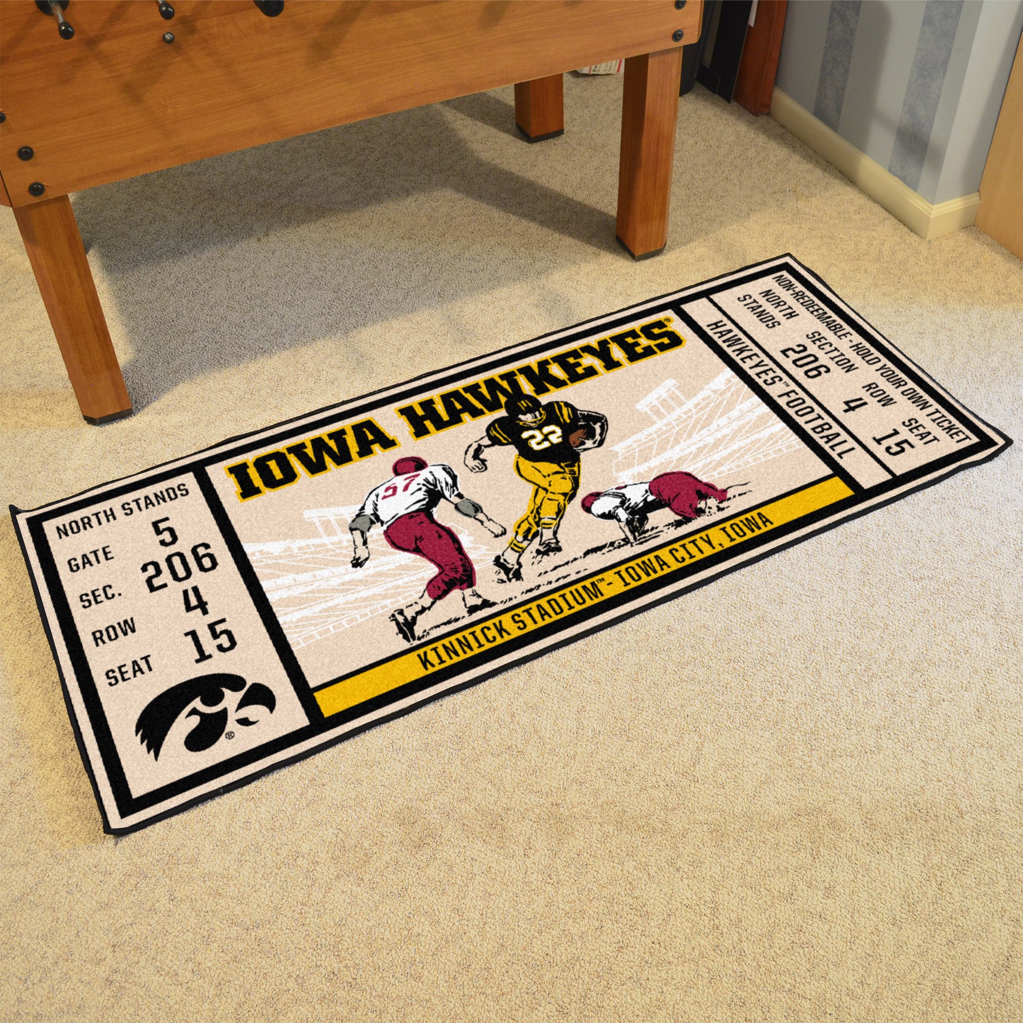 Iowa Hawkeyes Ticket Runner Mat - 29.5 x 72