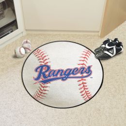 Texas Rangers Baseball Shaped Area Rug