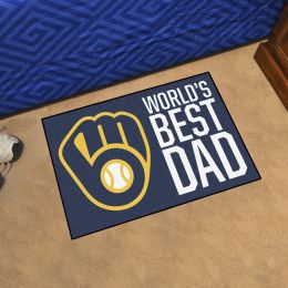 Milwaukee Brewers Brewers World's Best Dad Starter Doormat - 19x30