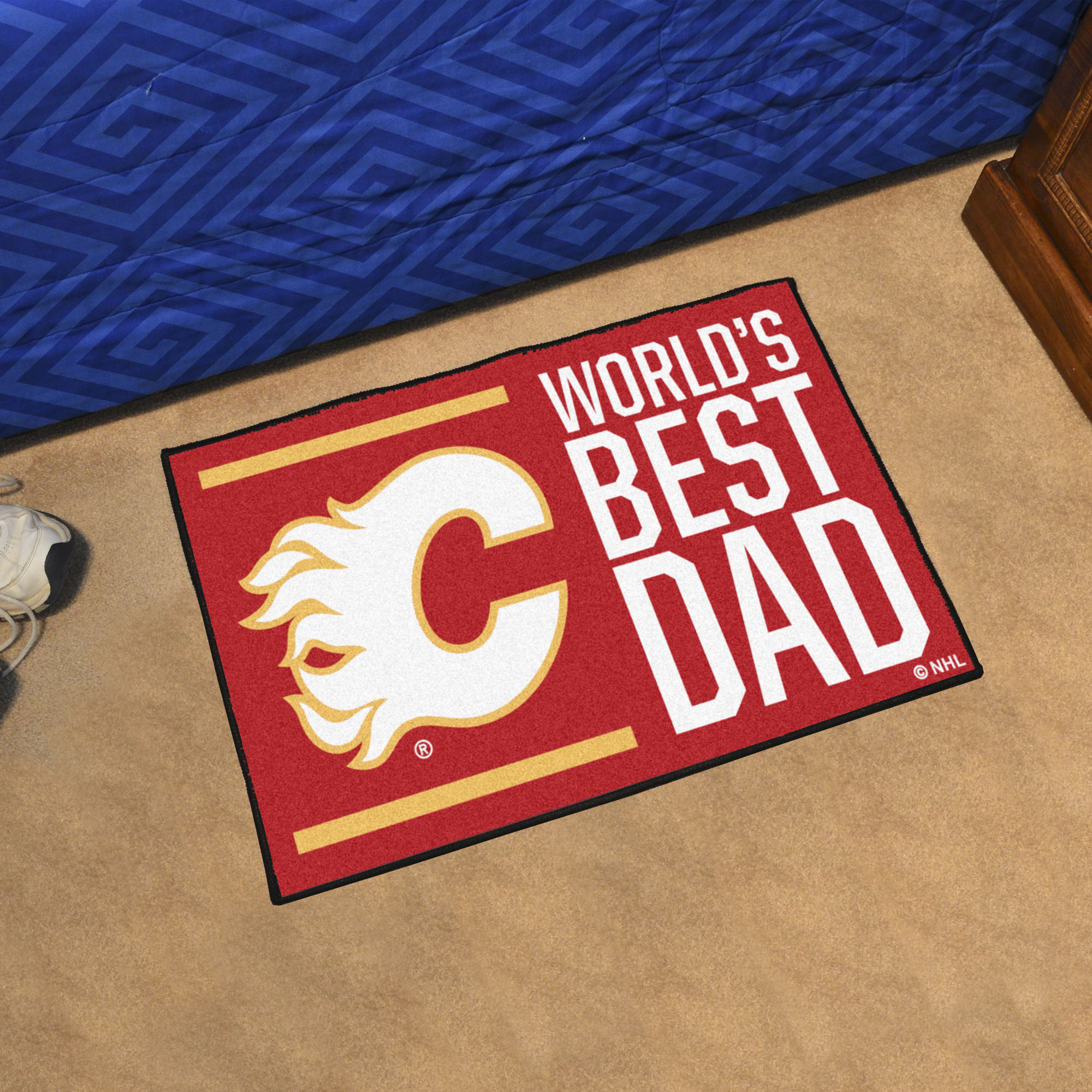 Calgary Flames Flames World's Best Dad Starter Doormat - 19x30