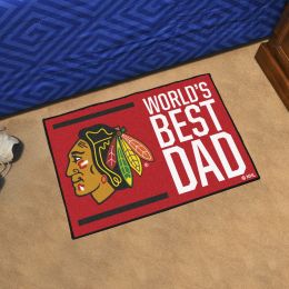 Chicago Blackhawks Blackhawks World's Best Dad Starter Doormat - 19x30
