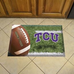 TCU Horned Frogs Football Scrapper Mat - 19 x 30 Rubber