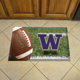 Washington Huskies Football Scrapper Mat - 19 x 30 Rubber