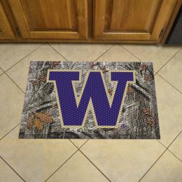 Washington Huskies Camo Scrapper Mat - 19 x 30 Rubber