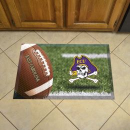 East Carolina Pirates Football Scrapper Mat - 19 x 30 Rubber