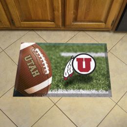 Utah Utes Football Scrapper Mat - 19 x 30 Rubber