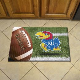 Kansas Jayhawks Football Scrapper Mat - 19 x 30 Rubber