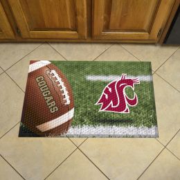 Washington State Cougars Football Scrapper Mat - 19 x 30 Rubber