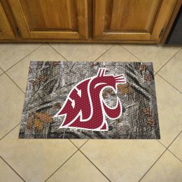 Washington State Cougars Camo Scrapper Mat - 19 x 30 Rubber