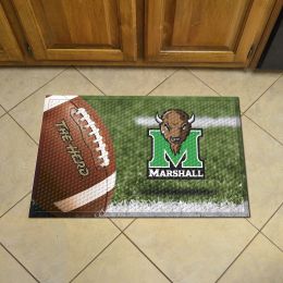 Marshall Thundering Herd Football Scrapper Mat - 19 x 30 Rubber